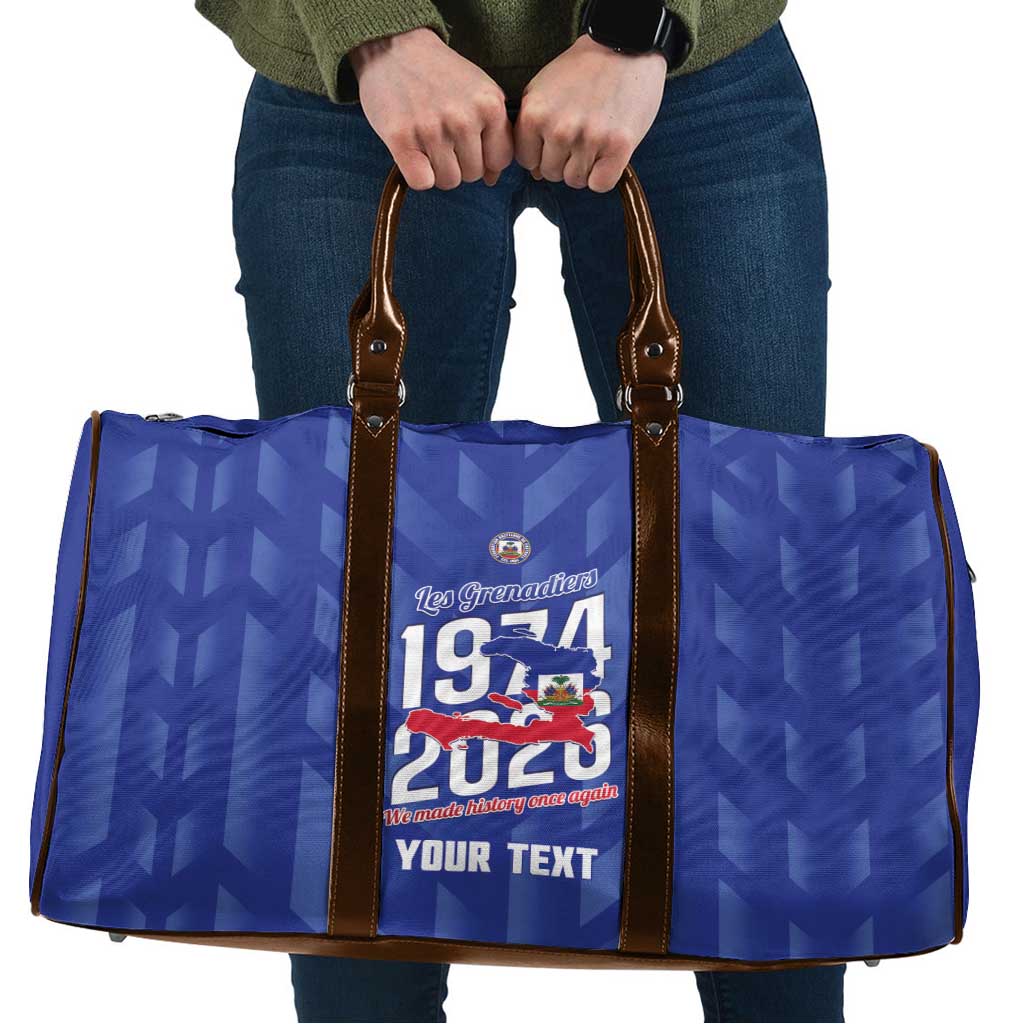 Personalized Haiti Football Travel Bag Les Grenadiers Made History Once Again Blue Color - Wonder Print Shop