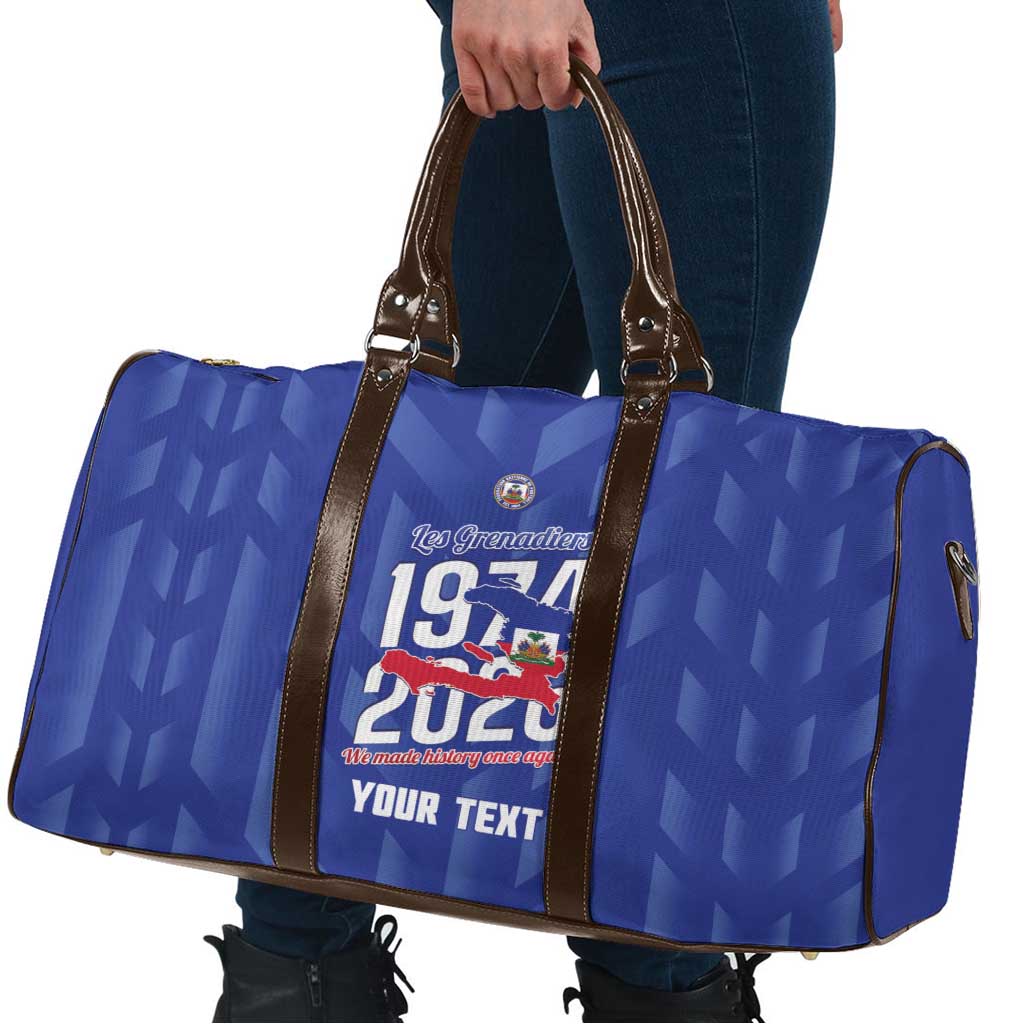 Personalized Haiti Football Travel Bag Les Grenadiers Made History Once Again Blue Color - Wonder Print Shop