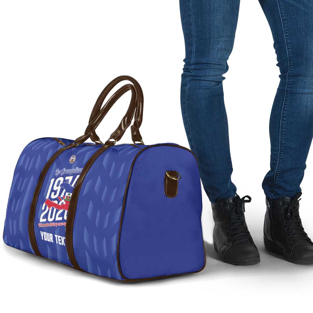 Personalized Haiti Football Travel Bag Les Grenadiers Made History Once Again Blue Color - Wonder Print Shop