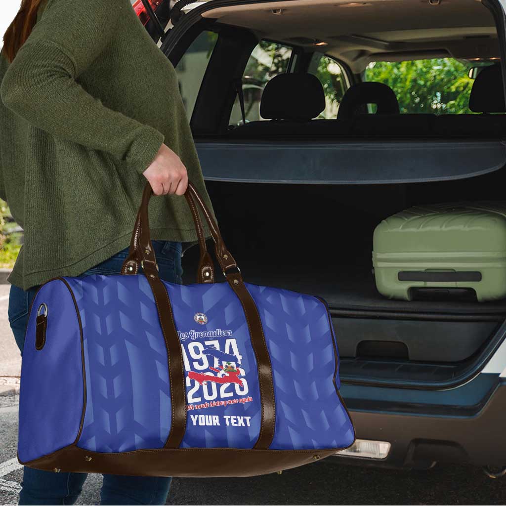 Personalized Haiti Football Travel Bag Les Grenadiers Made History Once Again Blue Color - Wonder Print Shop