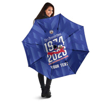 Personalized Haiti Football Umbrella Les Grenadiers Made History Once Again Blue Color - Wonder Print Shop