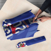 Personalized Haiti Football Umbrella Les Grenadiers Made History Once Again Blue Color - Wonder Print Shop