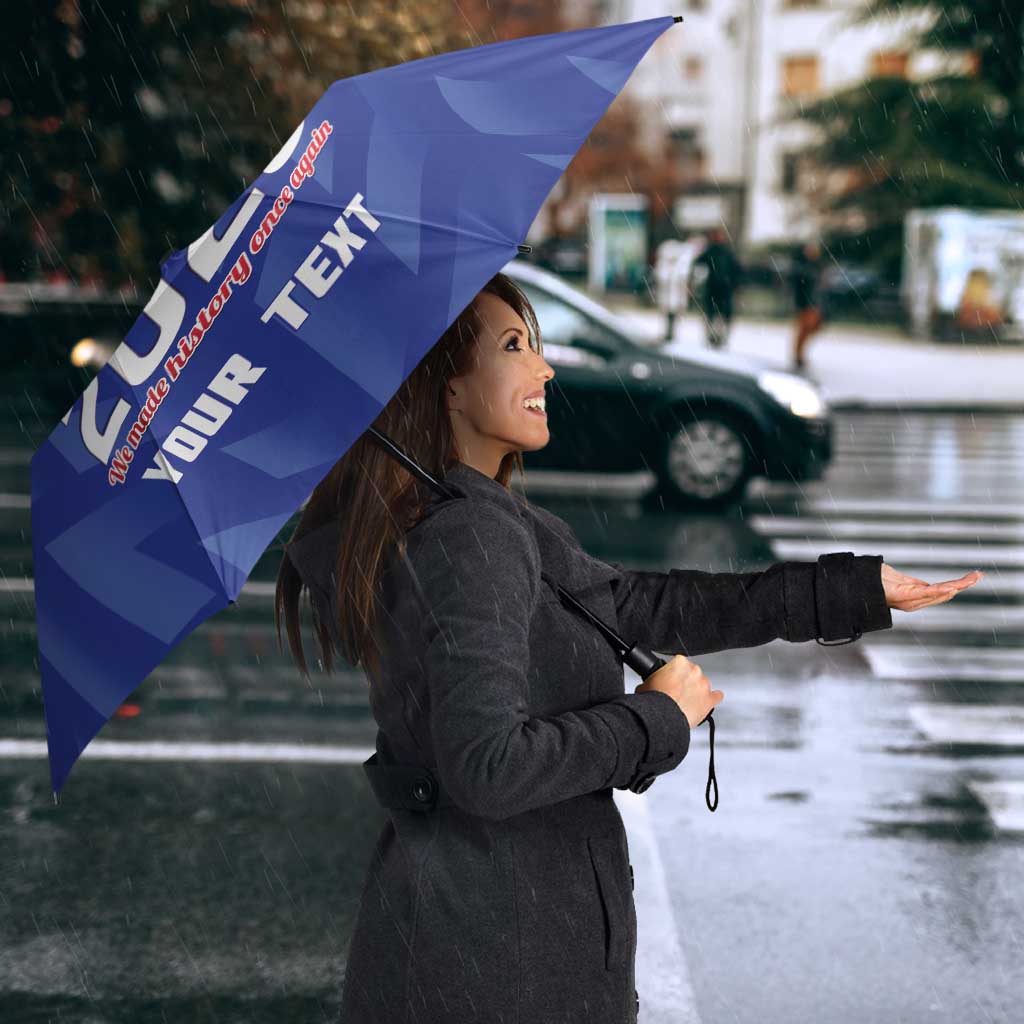 Personalized Haiti Football Umbrella Les Grenadiers Made History Once Again Blue Color - Wonder Print Shop