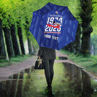 Personalized Haiti Football Umbrella Les Grenadiers Made History Once Again Blue Color - Wonder Print Shop