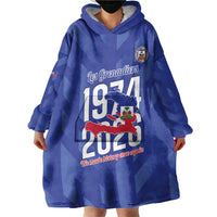 Personalized Haiti Football Wearable Blanket Hoodie Les Grenadiers Made History Once Again Blue Color - Wonder Print Shop