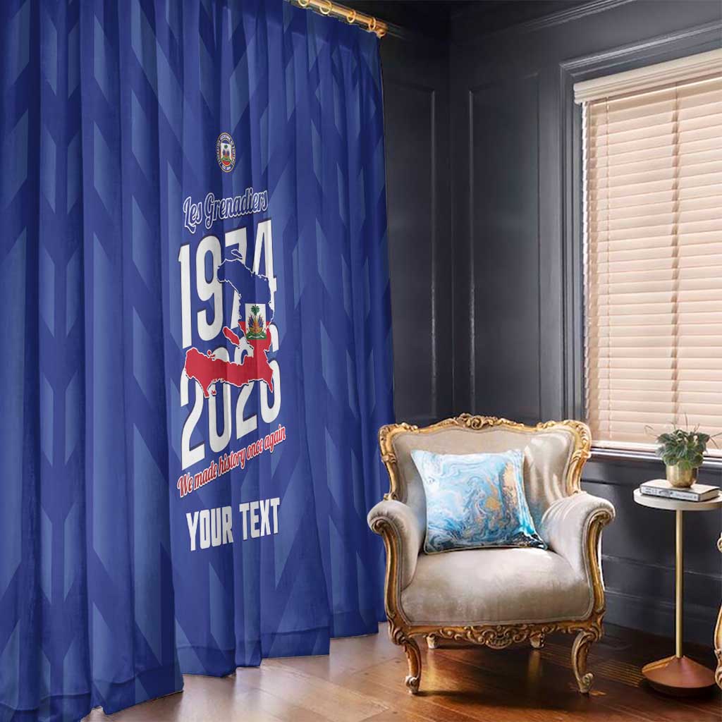 Personalized Haiti Football Window Curtain Les Grenadiers Made History Once Again Blue Color - Wonder Print Shop