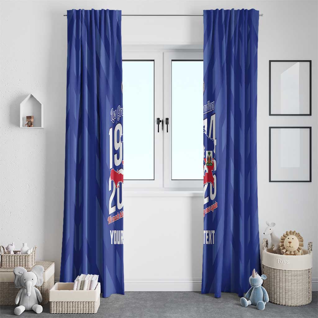 Personalized Haiti Football Window Curtain Les Grenadiers Made History Once Again Blue Color - Wonder Print Shop