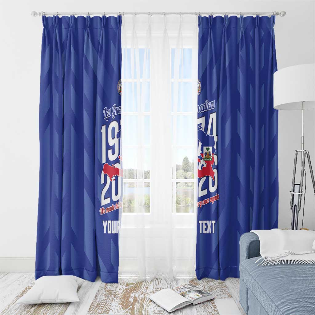 Personalized Haiti Football Window Curtain Les Grenadiers Made History Once Again Blue Color - Wonder Print Shop