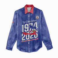 Personalized Haiti Football Women Casual Shirt Les Grenadiers Made History Once Again Blue Color - Wonder Print Shop