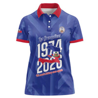 Personalized Haiti Football Women Polo Shirt Les Grenadiers Made History Once Again Blue Color - Wonder Print Shop