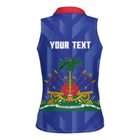 Personalized Haiti Football Women Sleeveless Polo Shirt Les Grenadiers Made History Once Again Blue Color - Wonder Print Shop