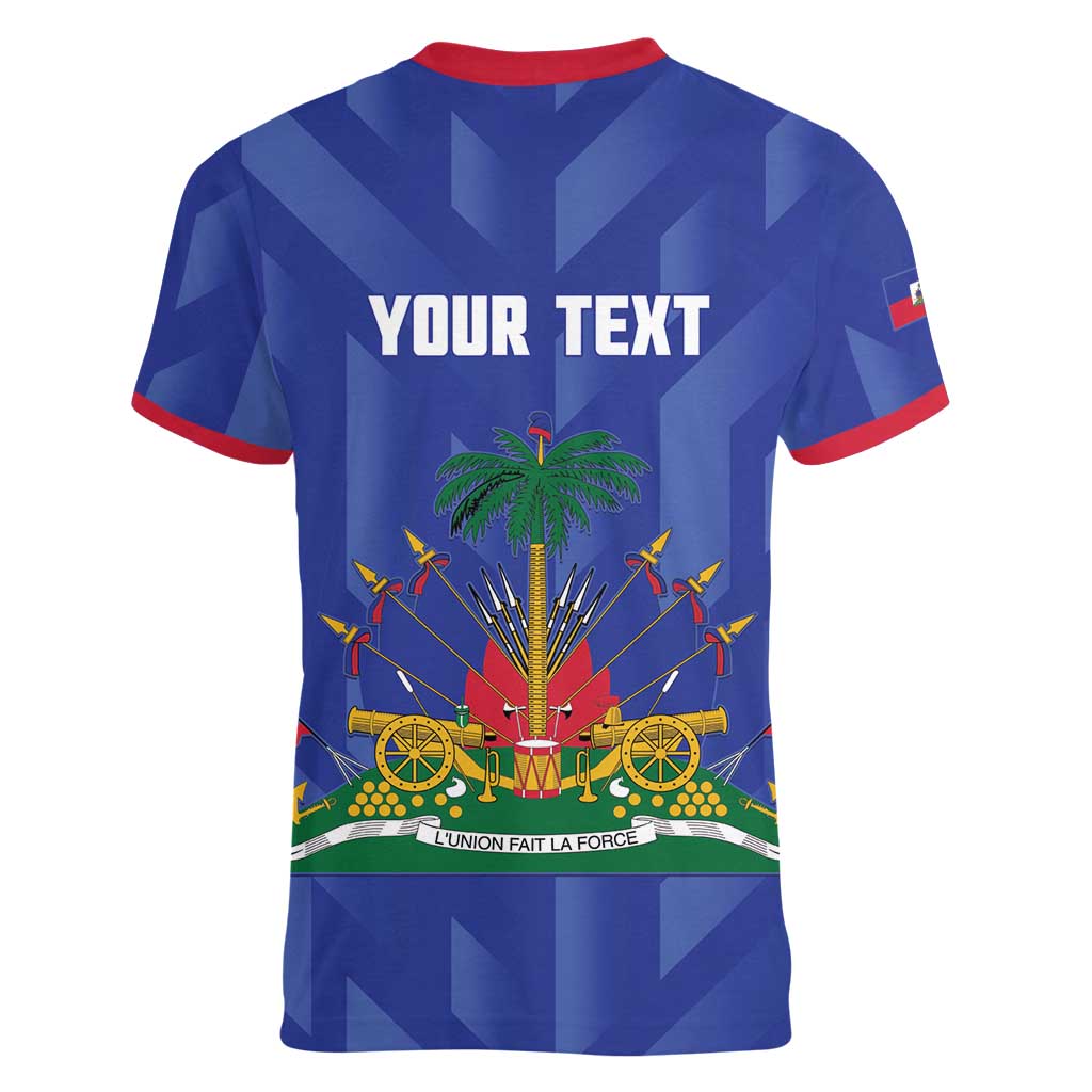 Personalized Haiti Football Women V-Neck T-Shirt Les Grenadiers Made History Once Again Blue Color - Wonder Print Shop