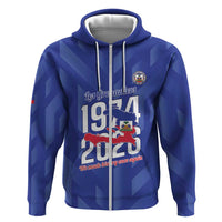 Personalized Haiti Football Zip Hoodie Les Grenadiers Made History Once Again Blue Color - Wonder Print Shop