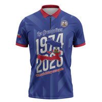 Personalized Haiti Football Zipper Polo Shirt Les Grenadiers Made History Once Again Blue Color - Wonder Print Shop