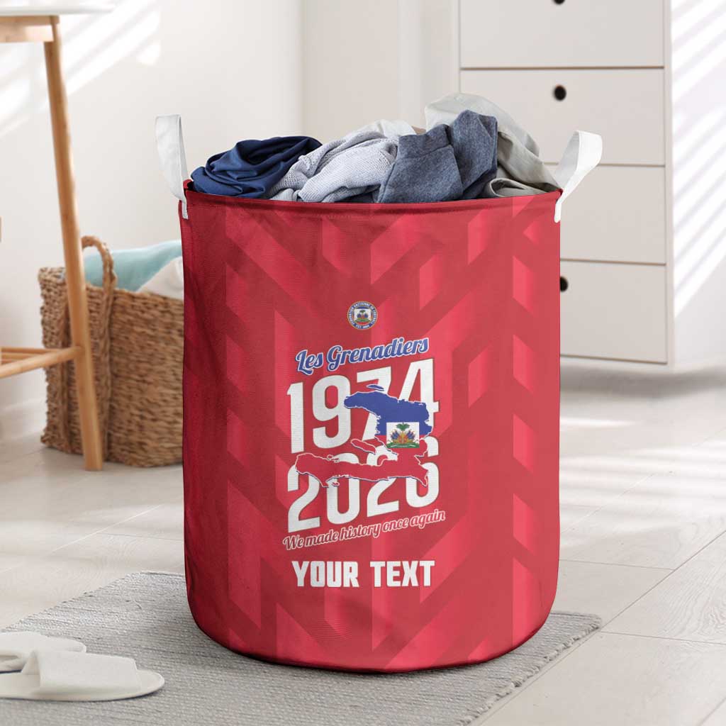Personalized Haiti Football Laundry Basket Les Grenadiers Made History Once Again Red Color - Wonder Print Shop