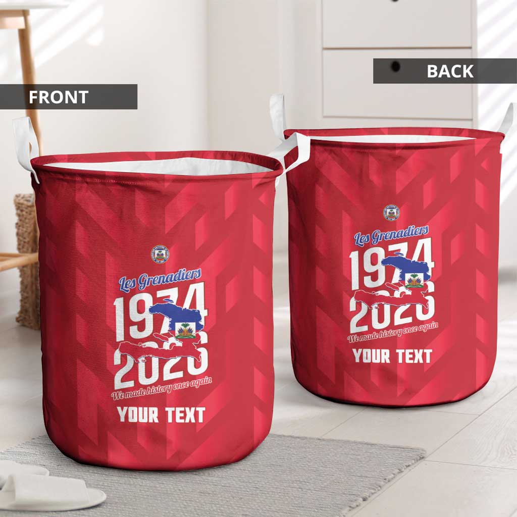 Personalized Haiti Football Laundry Basket Les Grenadiers Made History Once Again Red Color - Wonder Print Shop