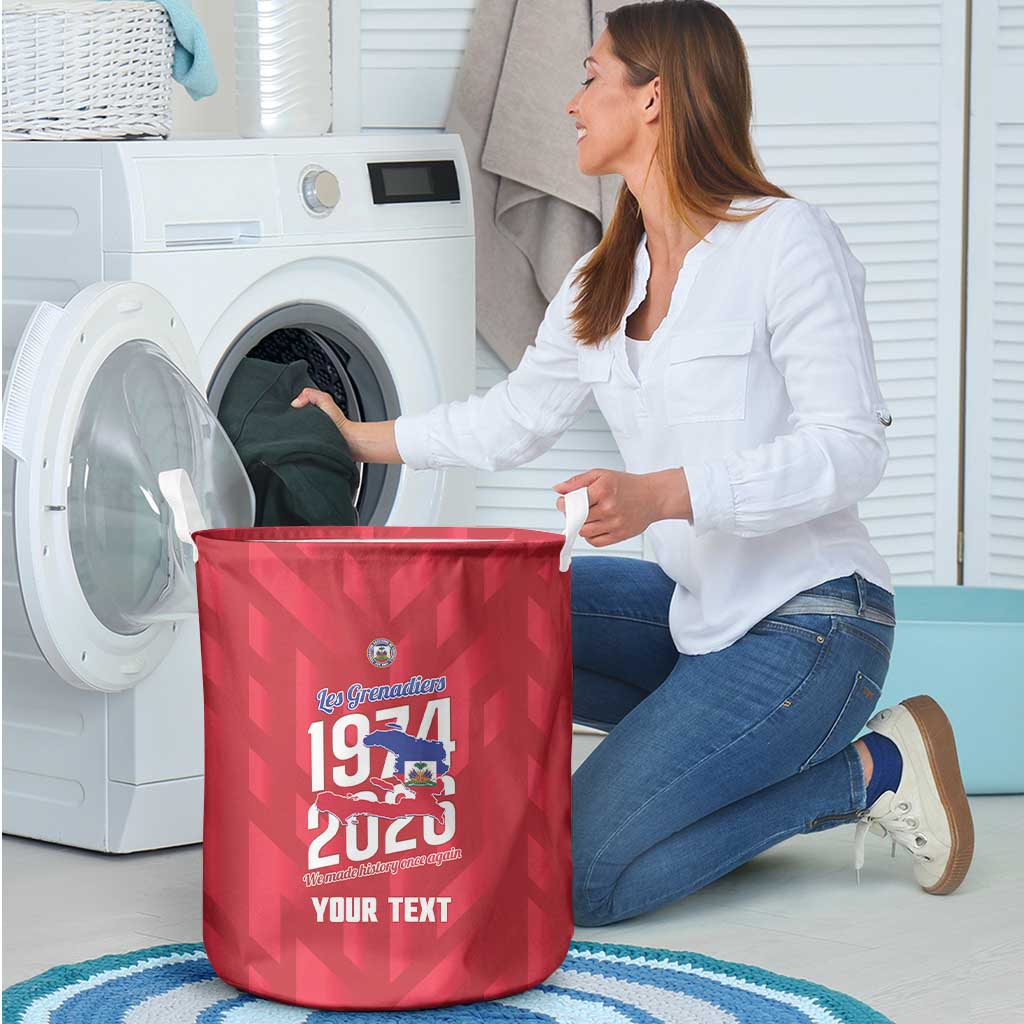 Personalized Haiti Football Laundry Basket Les Grenadiers Made History Once Again Red Color - Wonder Print Shop