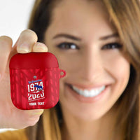 Personalized Haiti Football AirPods Case Les Grenadiers Made History Once Again Red Color - Wonder Print Shop