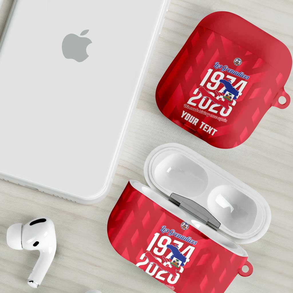 Personalized Haiti Football AirPods Case Les Grenadiers Made History Once Again Red Color - Wonder Print Shop