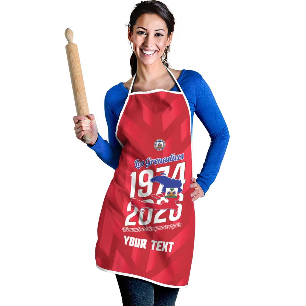 Personalized Haiti Football Apron Les Grenadiers Made History Once Again Red Color - Wonder Print Shop