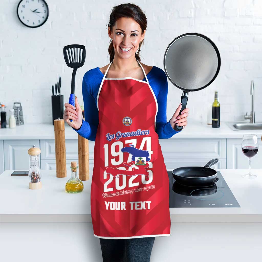 Personalized Haiti Football Apron Les Grenadiers Made History Once Again Red Color - Wonder Print Shop