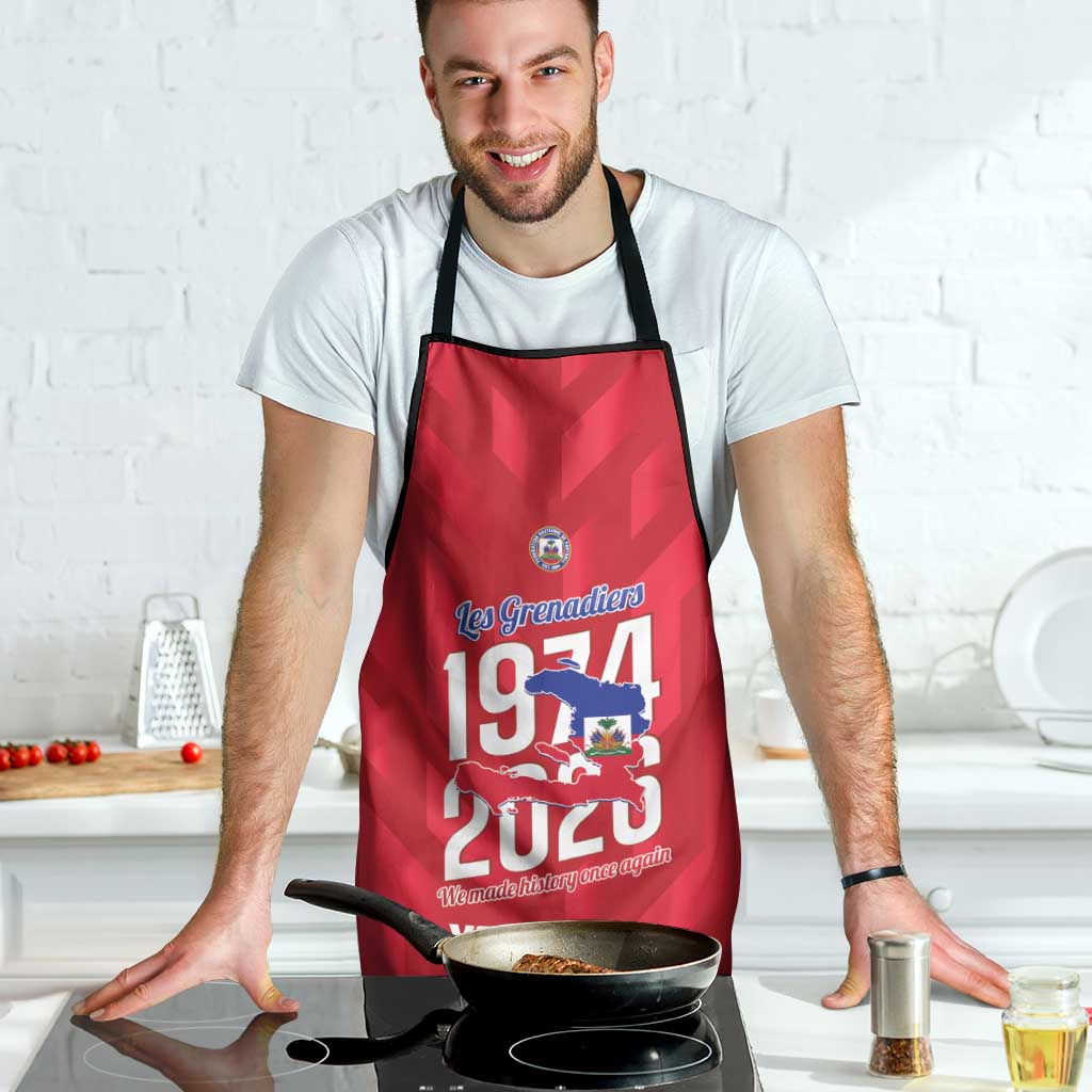 Personalized Haiti Football Apron Les Grenadiers Made History Once Again Red Color - Wonder Print Shop