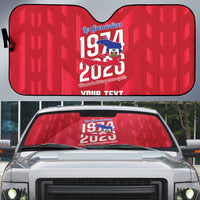 Personalized Haiti Football Auto Sun Shade Les Grenadiers Made History Once Again Red Color - Wonder Print Shop