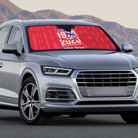 Personalized Haiti Football Auto Sun Shade Les Grenadiers Made History Once Again Red Color - Wonder Print Shop