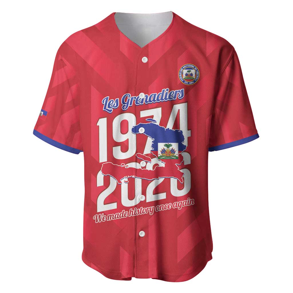 Personalized Haiti Football Baseball Jersey Les Grenadiers Made History Once Again Red Color - Wonder Print Shop