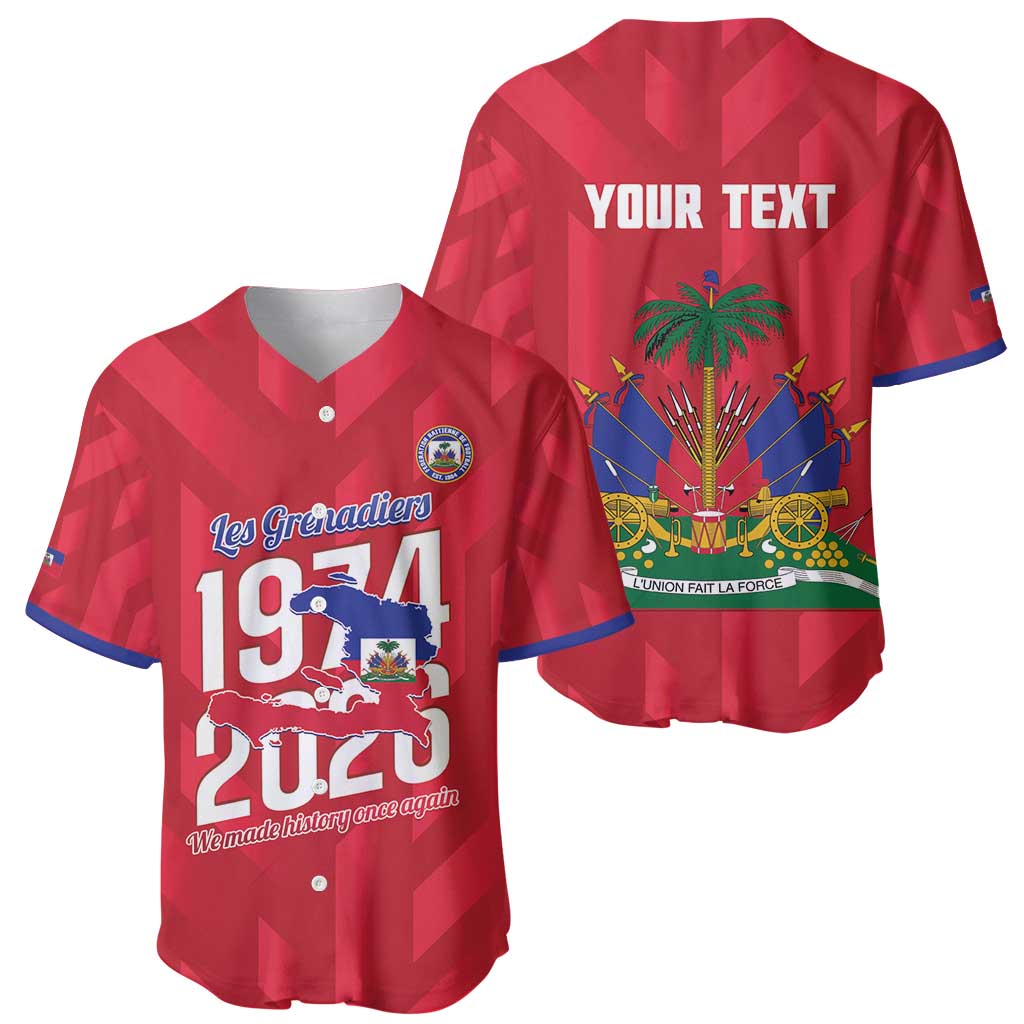 Personalized Haiti Football Baseball Jersey Les Grenadiers Made History Once Again Red Color - Wonder Print Shop