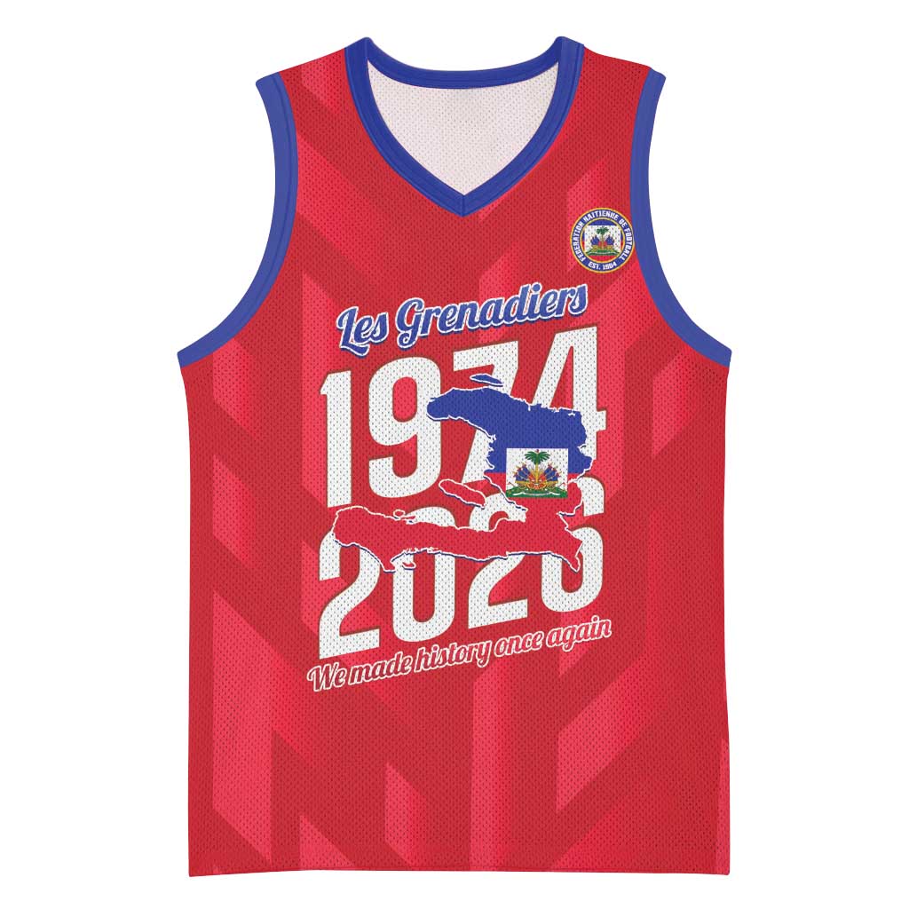 Personalized Haiti Football Basketball Jersey Les Grenadiers Made History Once Again Red Color - Wonder Print Shop