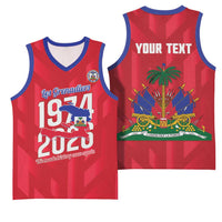 Personalized Haiti Football Basketball Jersey Les Grenadiers Made History Once Again Red Color - Wonder Print Shop