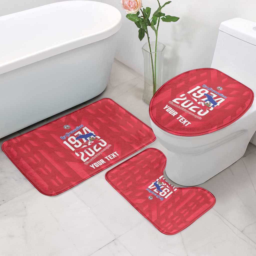 Personalized Haiti Football Bathroom Set Les Grenadiers Made History Once Again Red Color - Wonder Print Shop