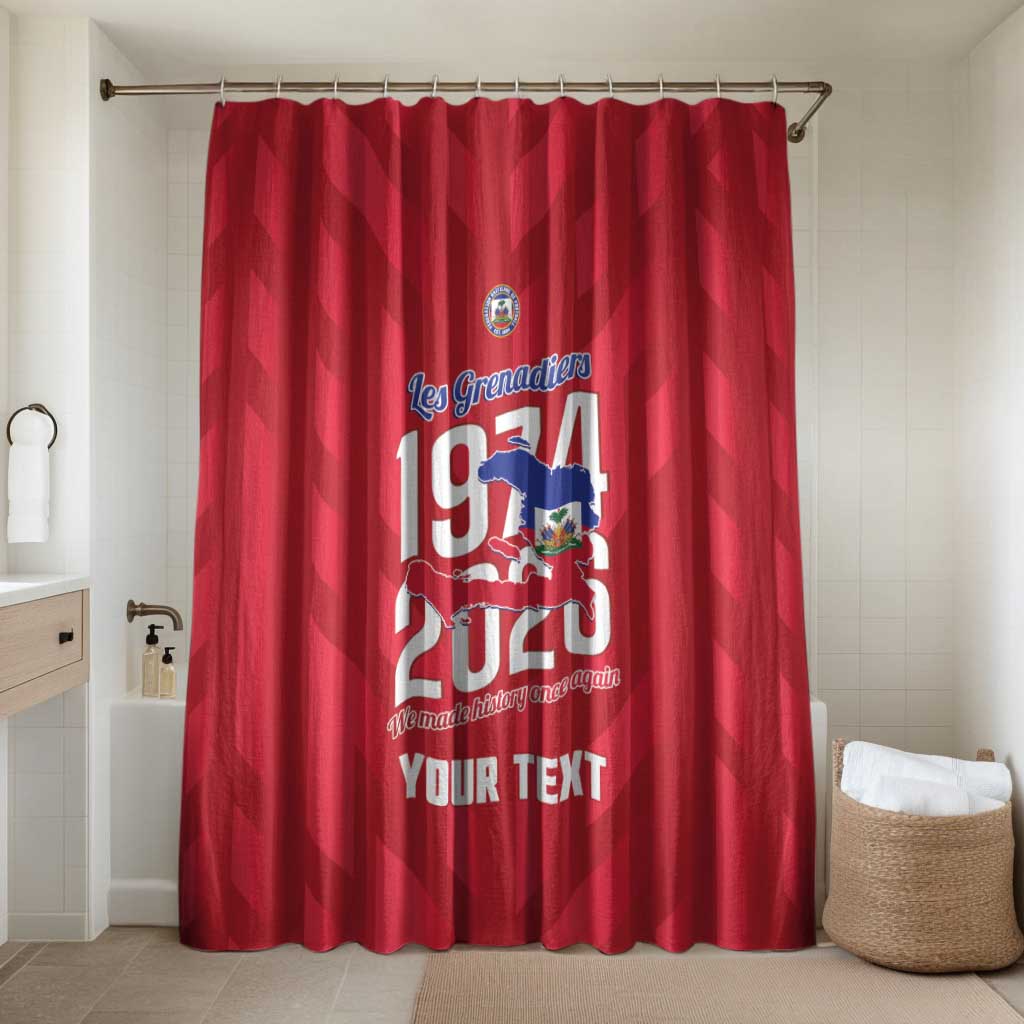 Personalized Haiti Football Bathroom Set Les Grenadiers Made History Once Again Red Color - Wonder Print Shop