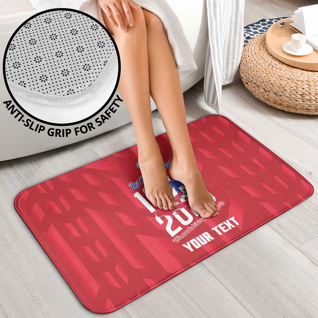 Personalized Haiti Football Bathroom Set Les Grenadiers Made History Once Again Red Color - Wonder Print Shop
