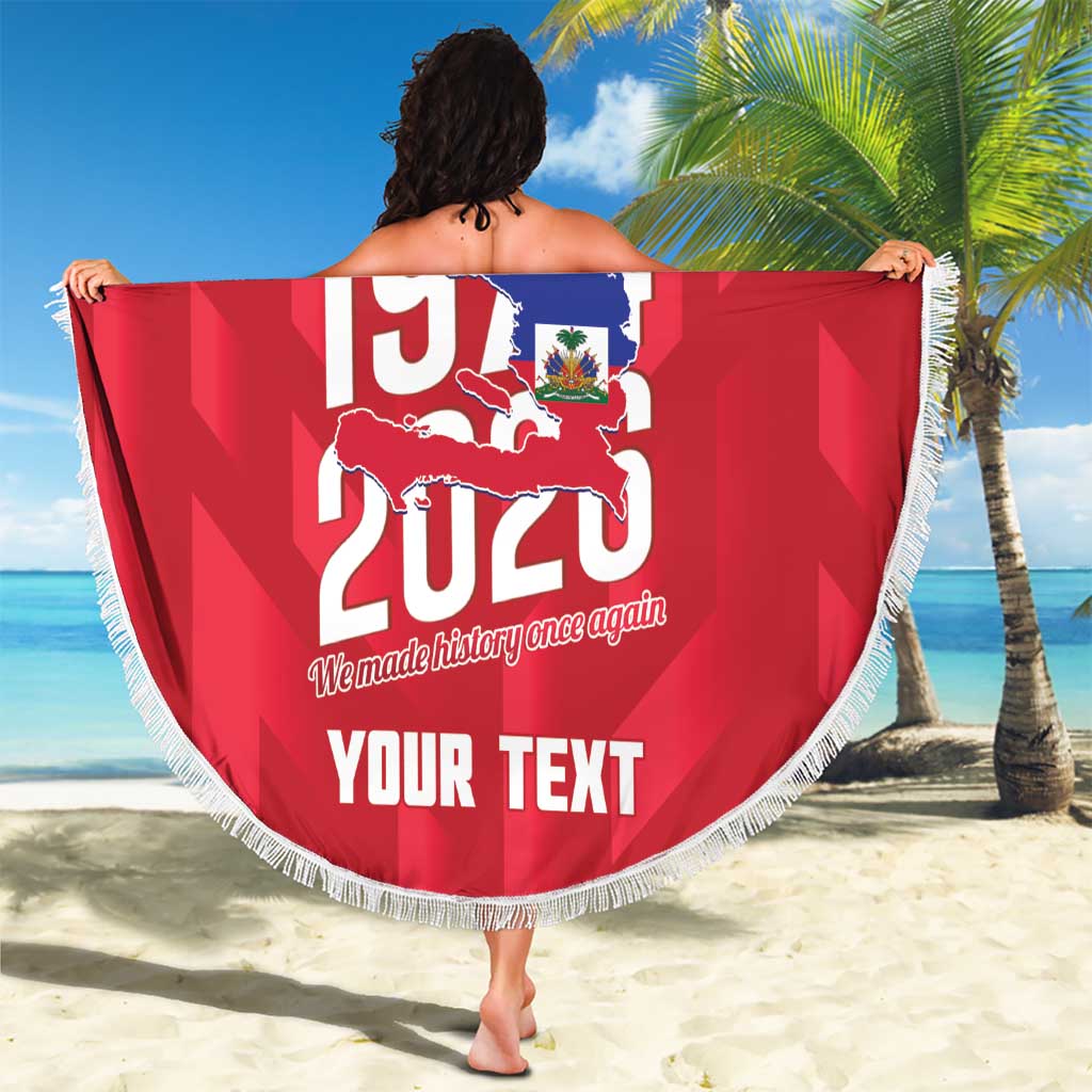 Personalized Haiti Football Beach Blanket Les Grenadiers Made History Once Again Red Color - Wonder Print Shop