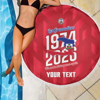 Personalized Haiti Football Beach Blanket Les Grenadiers Made History Once Again Red Color - Wonder Print Shop
