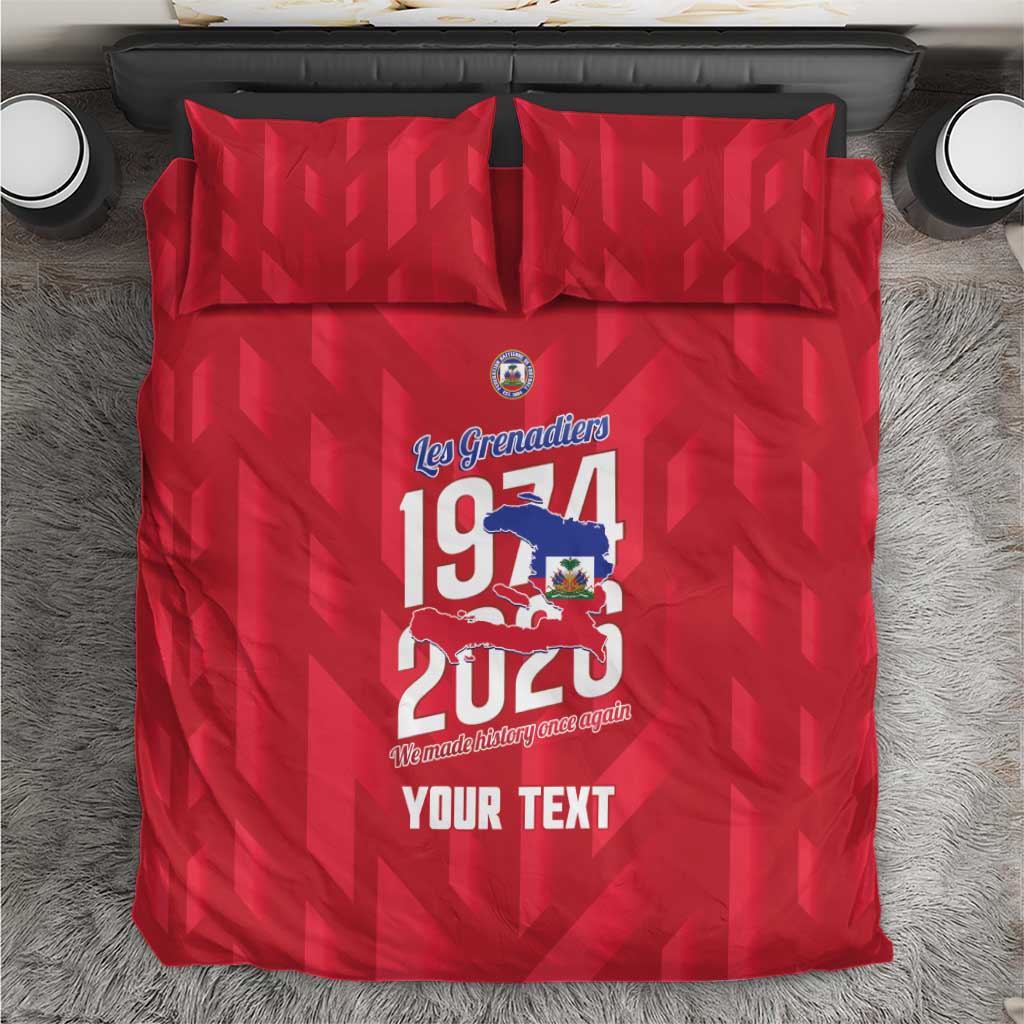 Personalized Haiti Football Bedding Set Les Grenadiers Made History Once Again Red Color - Wonder Print Shop