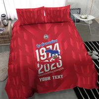 Personalized Haiti Football Bedding Set Les Grenadiers Made History Once Again Red Color - Wonder Print Shop