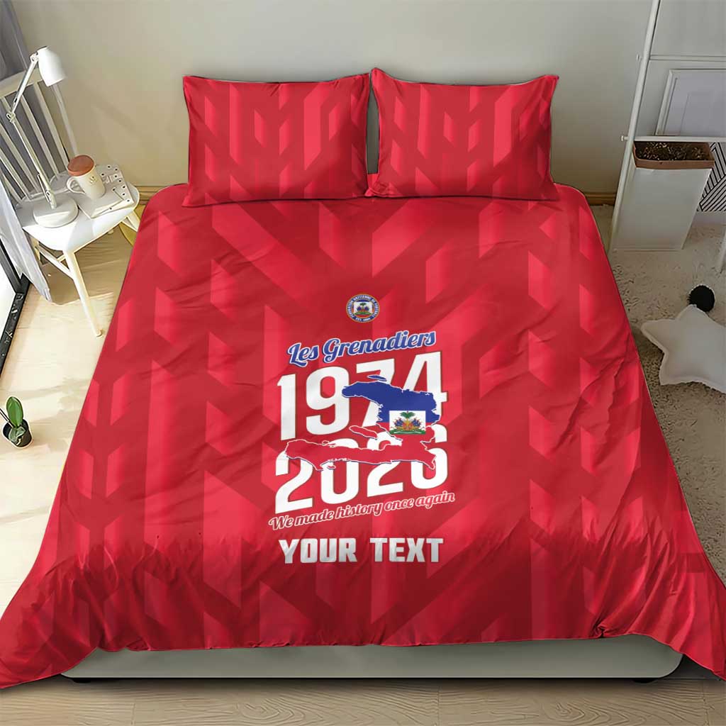 Personalized Haiti Football Bedding Set Les Grenadiers Made History Once Again Red Color - Wonder Print Shop