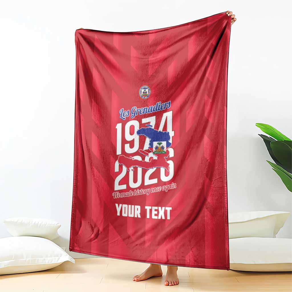 Personalized Haiti Football Blanket Les Grenadiers Made History Once Again Red Color - Wonder Print Shop