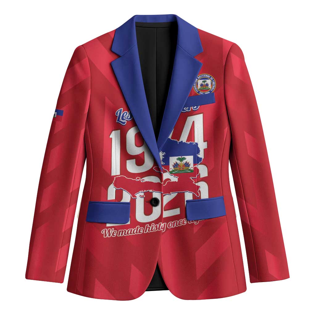 Personalized Haiti Football Blazer Les Grenadiers Made History Once Again Red Color - Wonder Print Shop