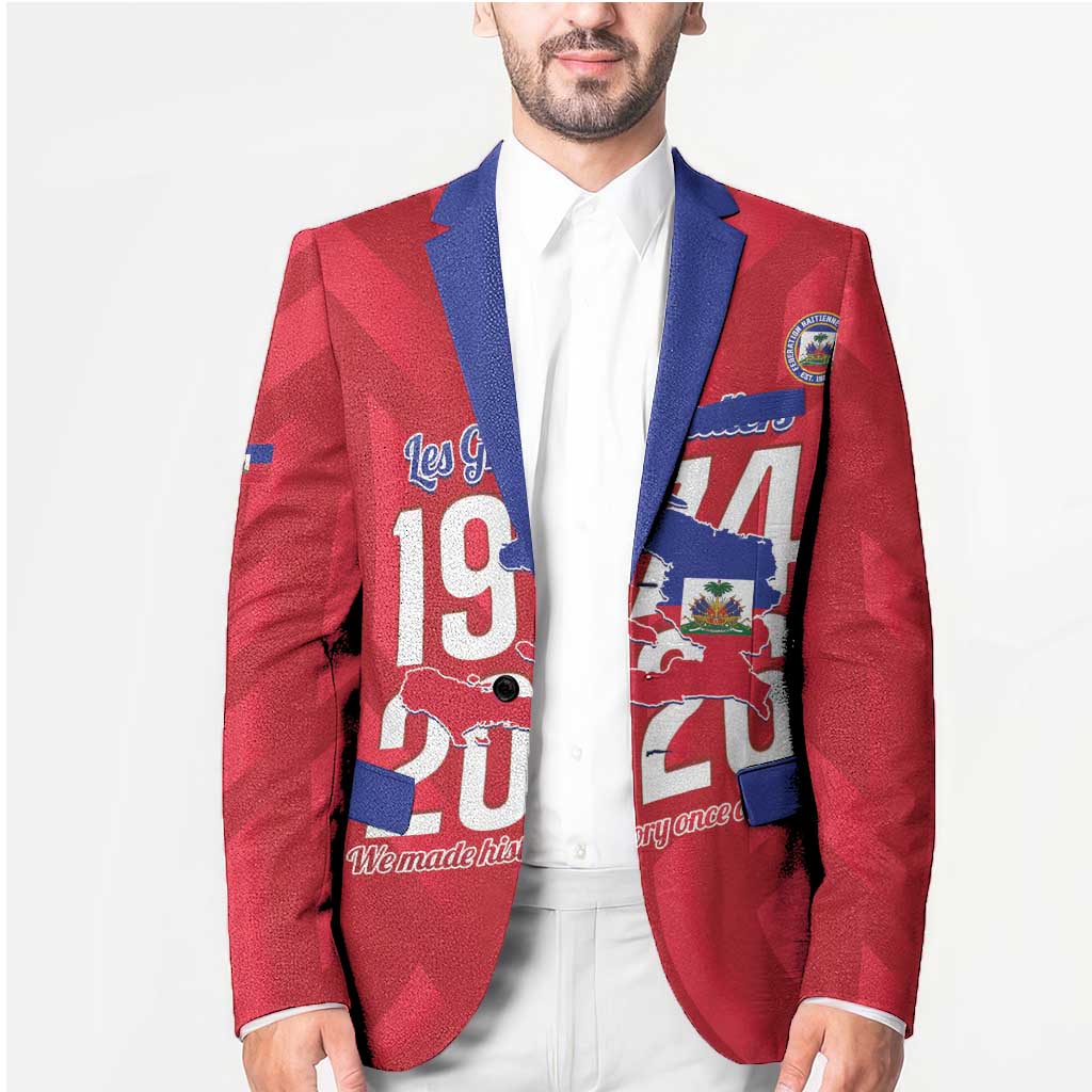 Personalized Haiti Football Blazer Les Grenadiers Made History Once Again Red Color - Wonder Print Shop