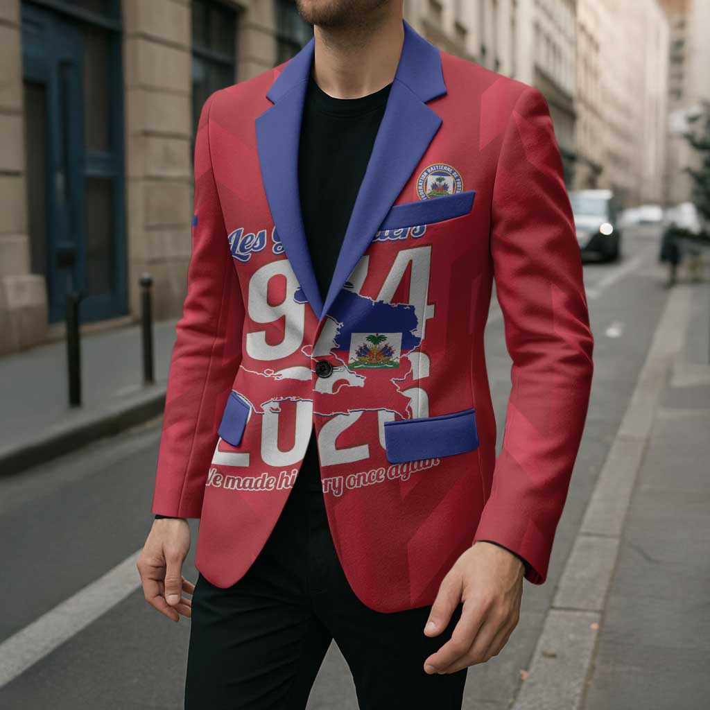Personalized Haiti Football Blazer Les Grenadiers Made History Once Again Red Color - Wonder Print Shop