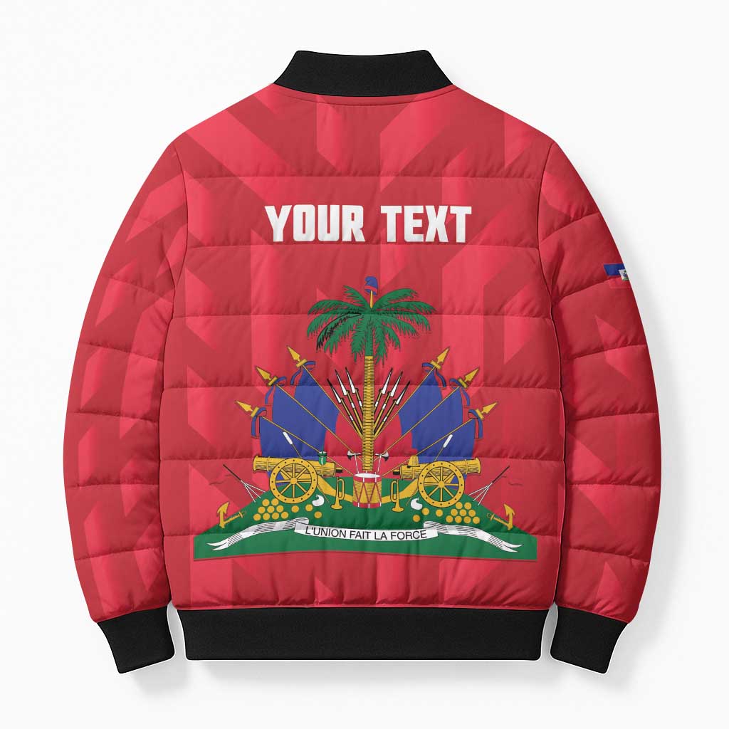 Personalized Haiti Football Bomber Puffer Jacket Les Grenadiers Made History Once Again Red Color - Wonder Print Shop