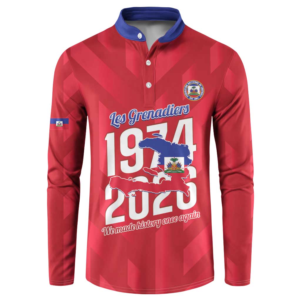 Personalized Haiti Football Button Sweatshirt Les Grenadiers Made History Once Again Red Color - Wonder Print Shop