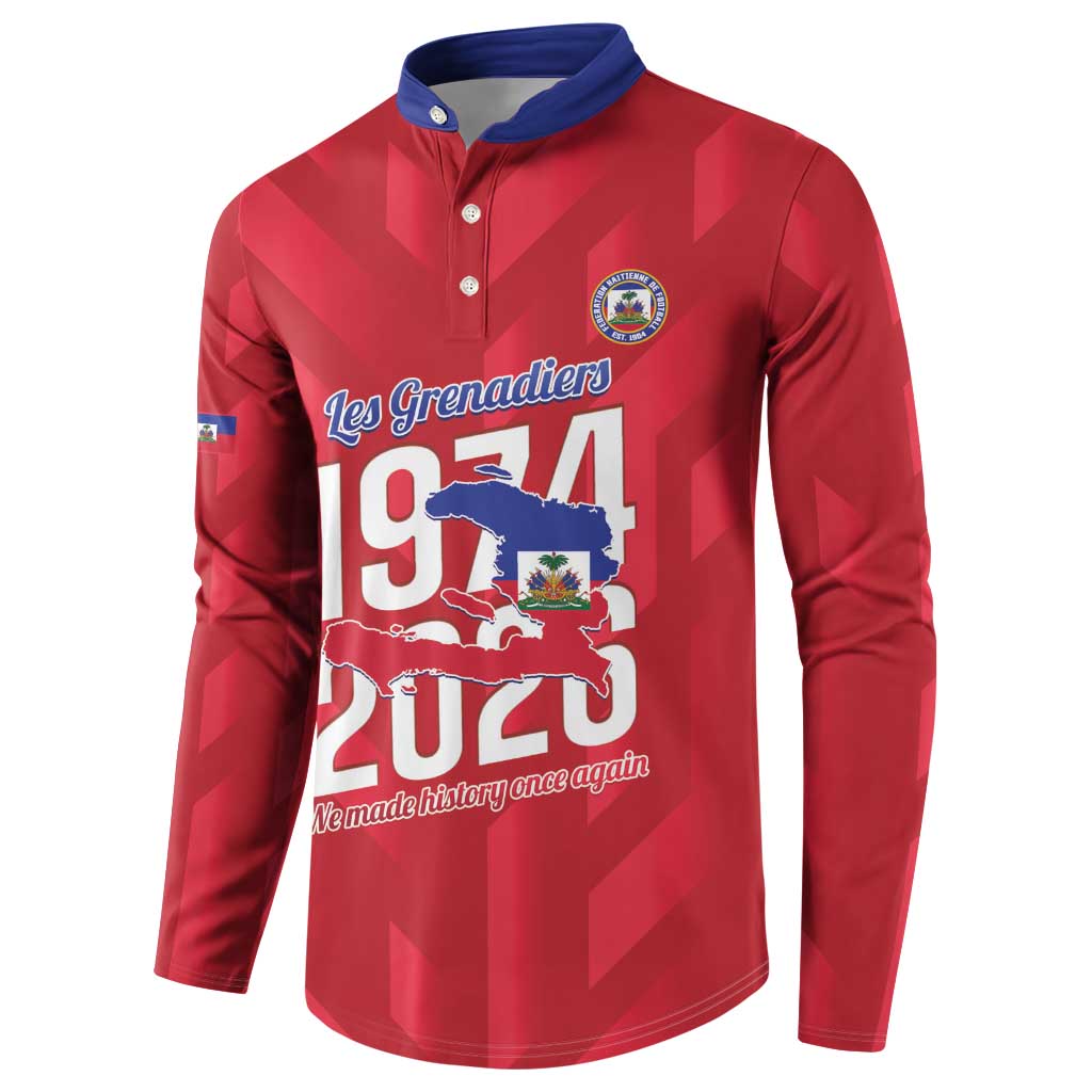 Personalized Haiti Football Button Sweatshirt Les Grenadiers Made History Once Again Red Color - Wonder Print Shop