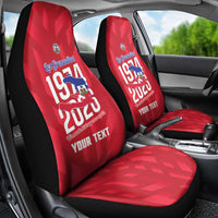 Personalized Haiti Football Car Seat Cover Les Grenadiers Made History Once Again Red Color - Wonder Print Shop