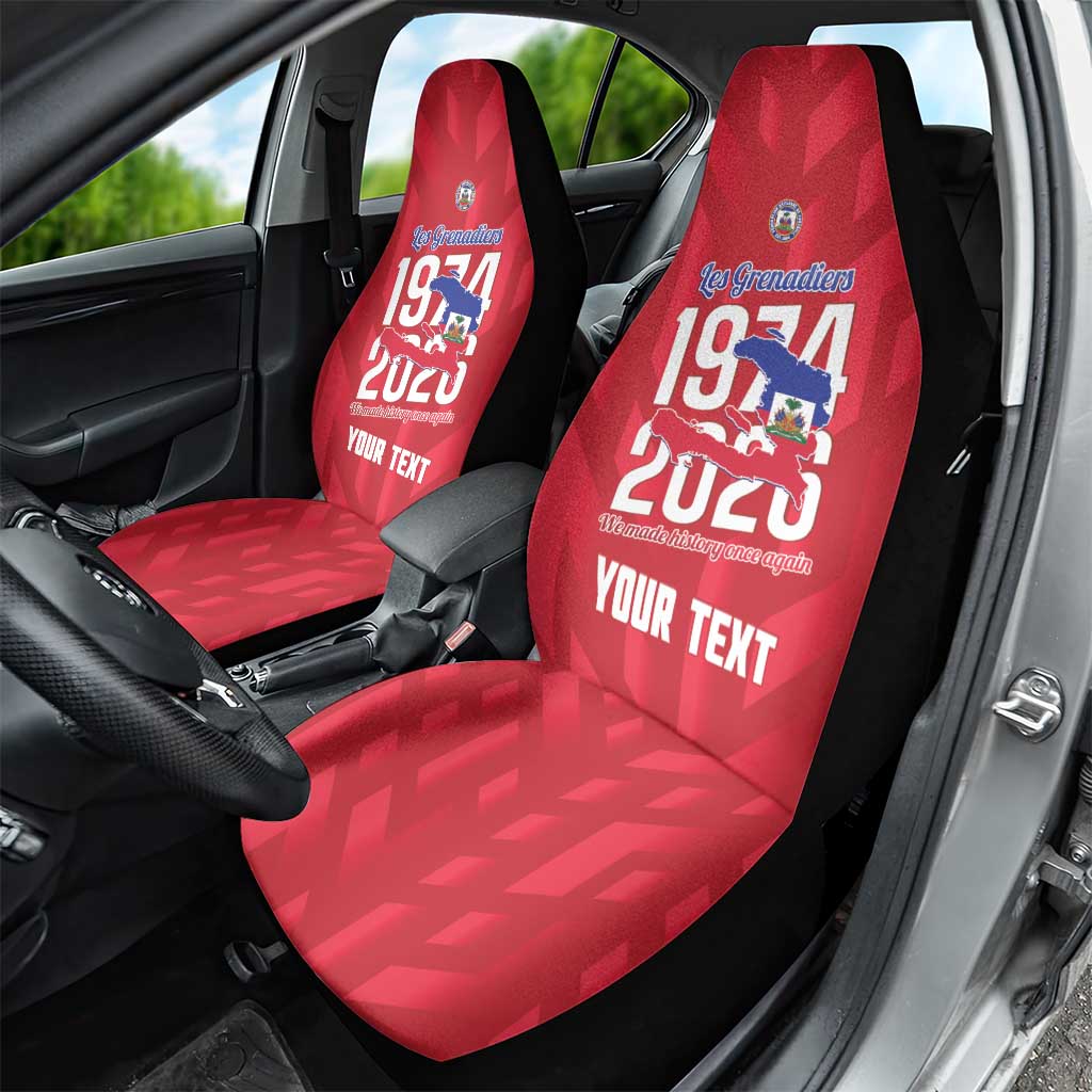 Personalized Haiti Football Car Seat Cover Les Grenadiers Made History Once Again Red Color - Wonder Print Shop