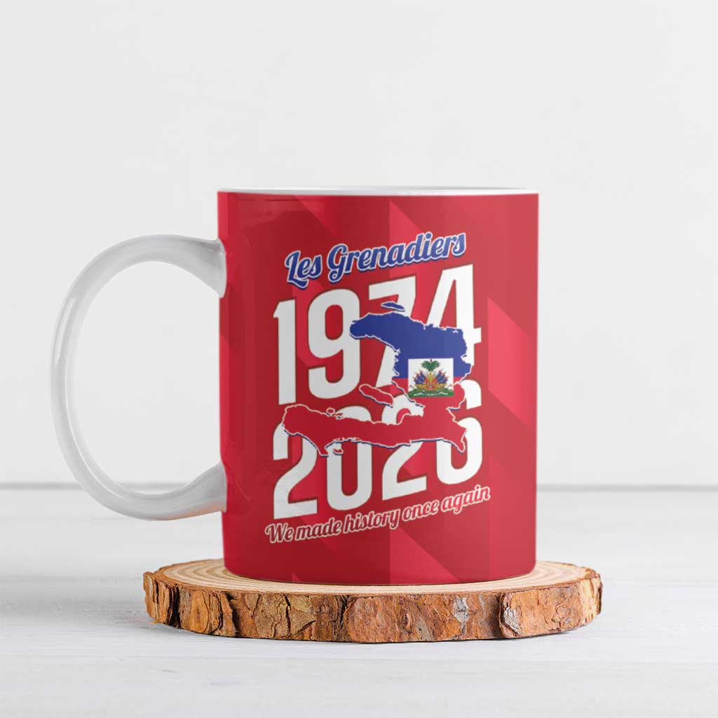 Personalized Haiti Football Ceramic Mug Les Grenadiers Made History Once Again Red Color - Wonder Print Shop